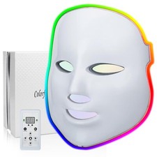 LED Light Photon Face Mask Neck Rejuvenation Skin Facial Wrinkle Therapy 7 Color
