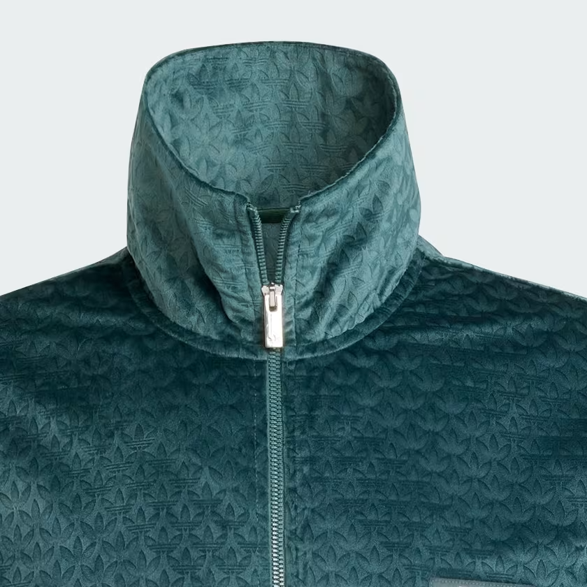 adidas Originals Monogram Plush Velour Track Top Jacket IZ2546 | eBay