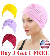 African Head Wrap Stretch Indian Hat Women Braid Hijab Turban Chemo Cap Headwear