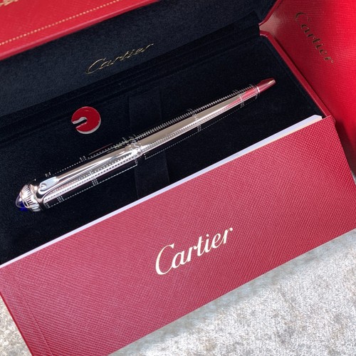 Cartier Ballpoint Pen Roadster Transatlantique Palladium Finish w/ Case & Papers - Picture 2 of 19