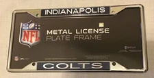 NFL Indianapolis Colts Metal Inlaid Acrylic Glitter License Plate Frame