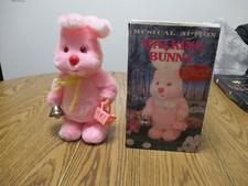 Vintage Musical Action Walking Bunny In Original Box - Not Working, No Corrosion