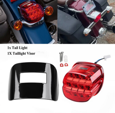 Red LED Rear Brake Tail Light Visor Cover For Harley Fat Boy Red LED Rear Brake Tail Light Visor Cover For Harley Fat Boy
