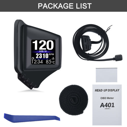 OBD2 GPS Head Up Display Navigation HUD Mirror GPS Projection Speedometer Alam - Picture 3 of 21