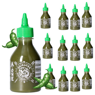 A-ONE Sriracha Sauce Green Chili 12 x  200ml Hot Chilli Grüne Chilisauce