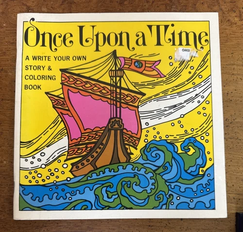 Unused 1971 Once Upon A Time Write Your Own Story Coloring Book Anna Dunn Clean