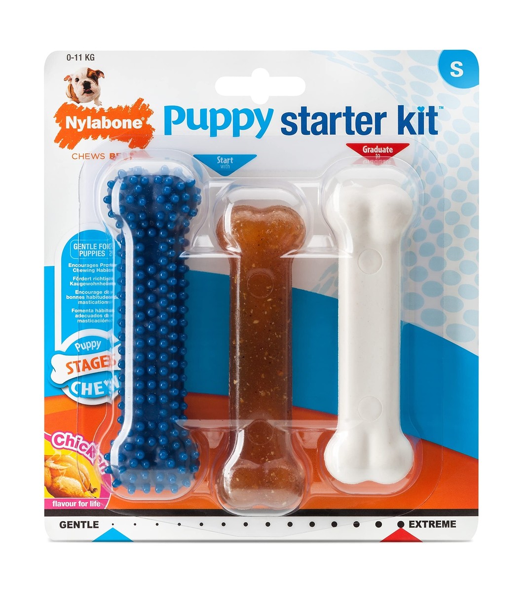Nylabone Puppy Starter Kit, Pack of Dental Dog Chew Bones