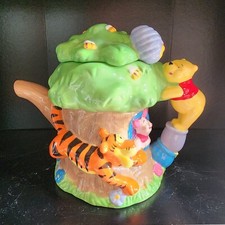 Disney Winnie the Pooh Tea Pot Tree House Tigger Piglet Ceramic Houston Harvest