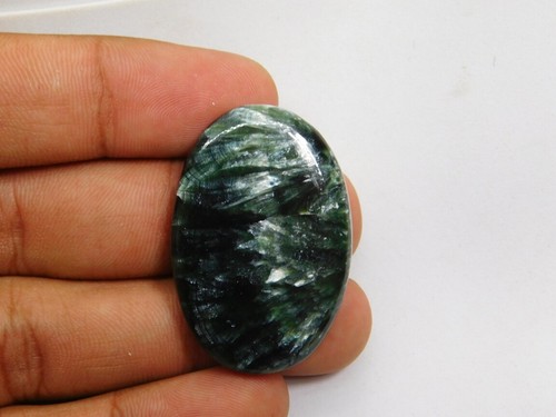 Cabochon Vivianite Verte Naturelle 15 Carats Ovale Poli - Pour Création Bijoux