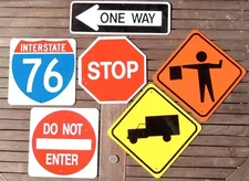 6 8"x8" Inch Metal Road Signs I-76 Schuylkill Expressway Stop Construction....
