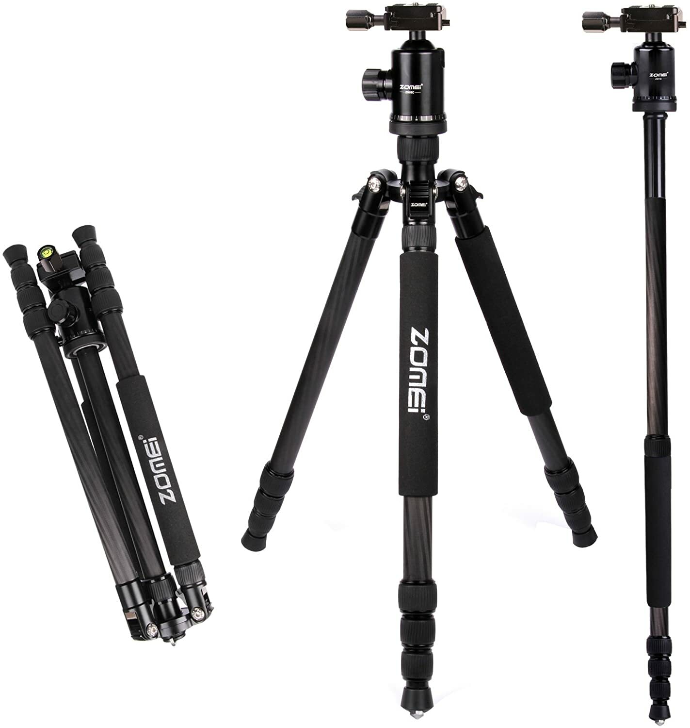 Professional Carbon Fiber Tripod Z818C Travel Monopod&Ball Head For
