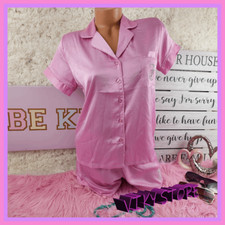 NWT Juicy Couture Pink Studded Logo Satin 2 Pieces Pajama Set Large NWT