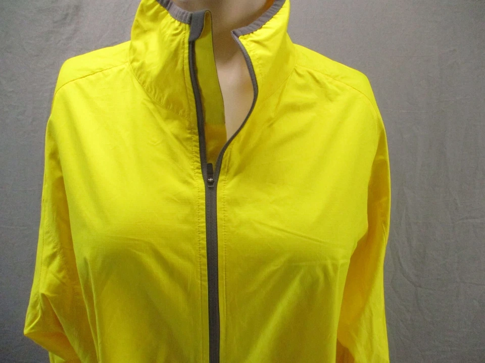 NOVARA Size L Mens Yellow Full Zip Stand Collar Cycling Athletic Windbreaker 020 - Image 2 of 4