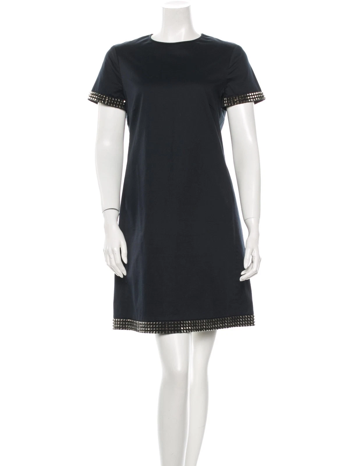 ABITO DA PASSERELLA BURBERRY BORCHIE MANICHE CORTE NUOVO CON ETICHETTE TAGLIA US 4 UK 6 $795 NERO ORIGINALE.