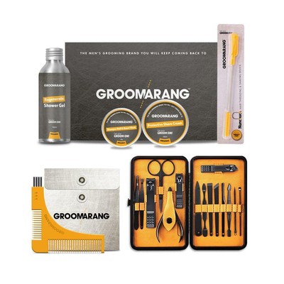 Groomarang 20-teiliges ultimatives Geschenkset enthält bartformenden Kamm, Maniküre-Kit