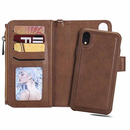 For iPhone 11 Pro Max XR 6s 7 8 SE Removable Magnetic Leather Wallet Case Cover - Picture 32 of 49