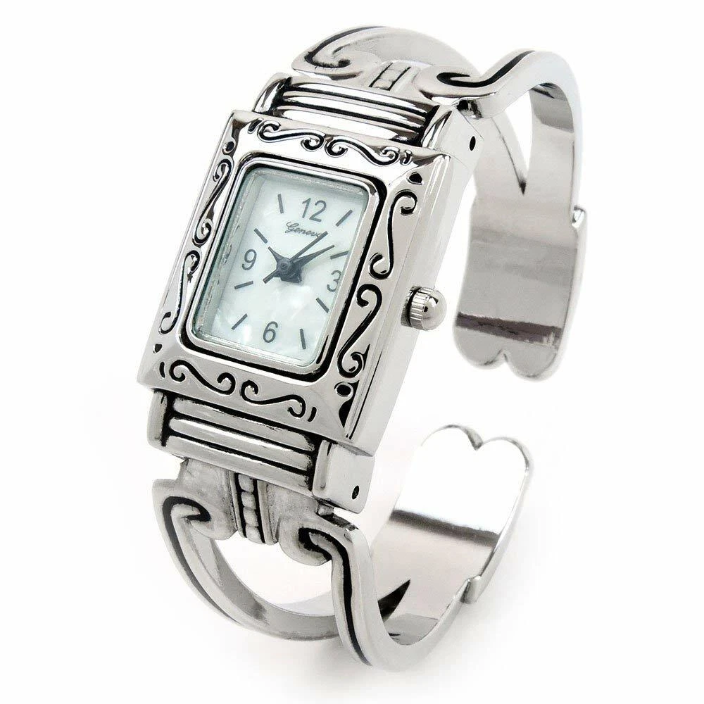 Silver Case Bangle Rectangle Wristwatches for sale | eBay display picture 3