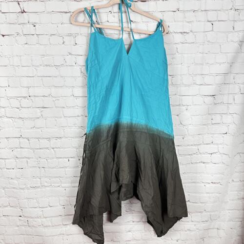 Sacred Threads XL Women's Ombre Sundress Aqua to Olive