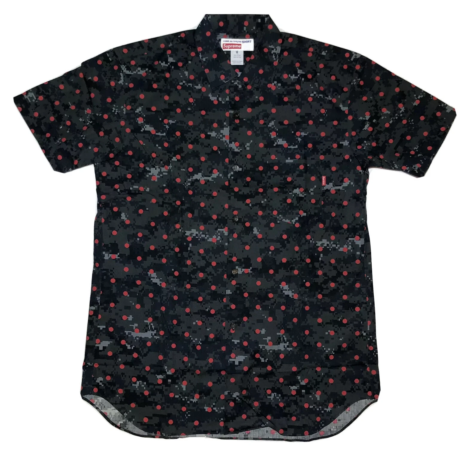 Chemise homme à col boutonné camouflage numérique Supreme x CDG Comme Des Garcons taille M