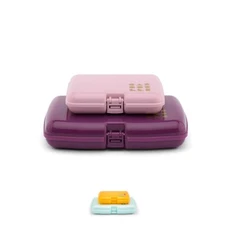 Care Pack + Lil Bit Set, Pink & Violet, Travel Organizers for Makeup, Snap-Tight