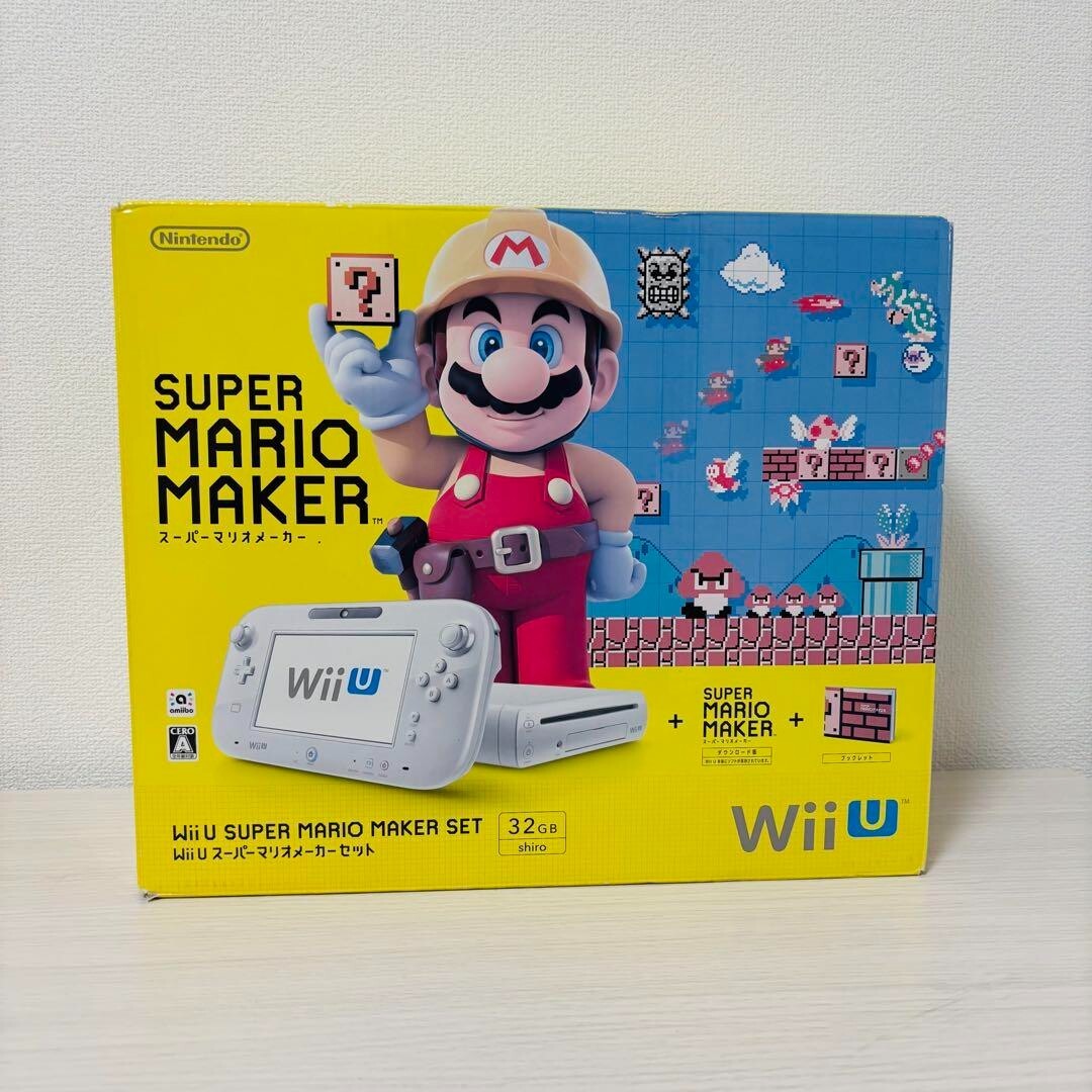 Nintendo Wii U Super Mario Maker Console set white body 32GB Rare