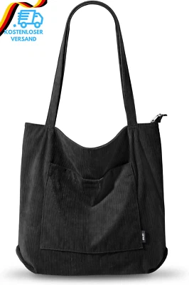 BESUCHE DEN KALIDI FANCY FOREST-STORE KALIDI Cord Tasche Damen Umhängetasche Mit Reißverschluss Wasserdicht Tote Bag M