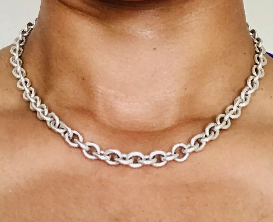 Heavy silver shop necklace