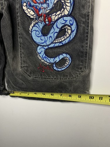 vintage JNCO snake jeans 90s YOUTH SIZE 8 denim shorts dragon skate jorts - Picture 9 of 11