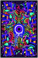 SHROOM WITH A VIEW - MUSHROOM BLACKLIGHT POSTER - 23X35 FLOCKED 53963