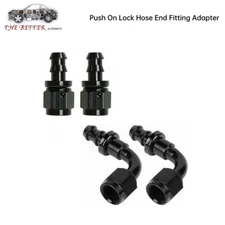 2PCS Push on Lock Hose Barb Fitting Straight 90 Degree Fuel/Gas Line Adapter 