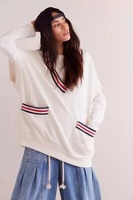 Free People We The Free Ivy Pullover Vest Top Sweatshirt Ribbed Ivory S 276883