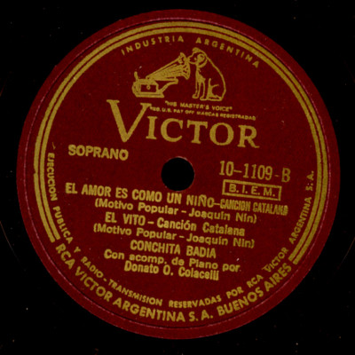 CONCHITA BADIA -CANCION CATALANA- El amor es como un niño / El retrato...  S5885