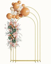 Wedding Arch Set of 3, Gold Metal Arch Backdrop Stand, Balloon Arch Stand Wed...