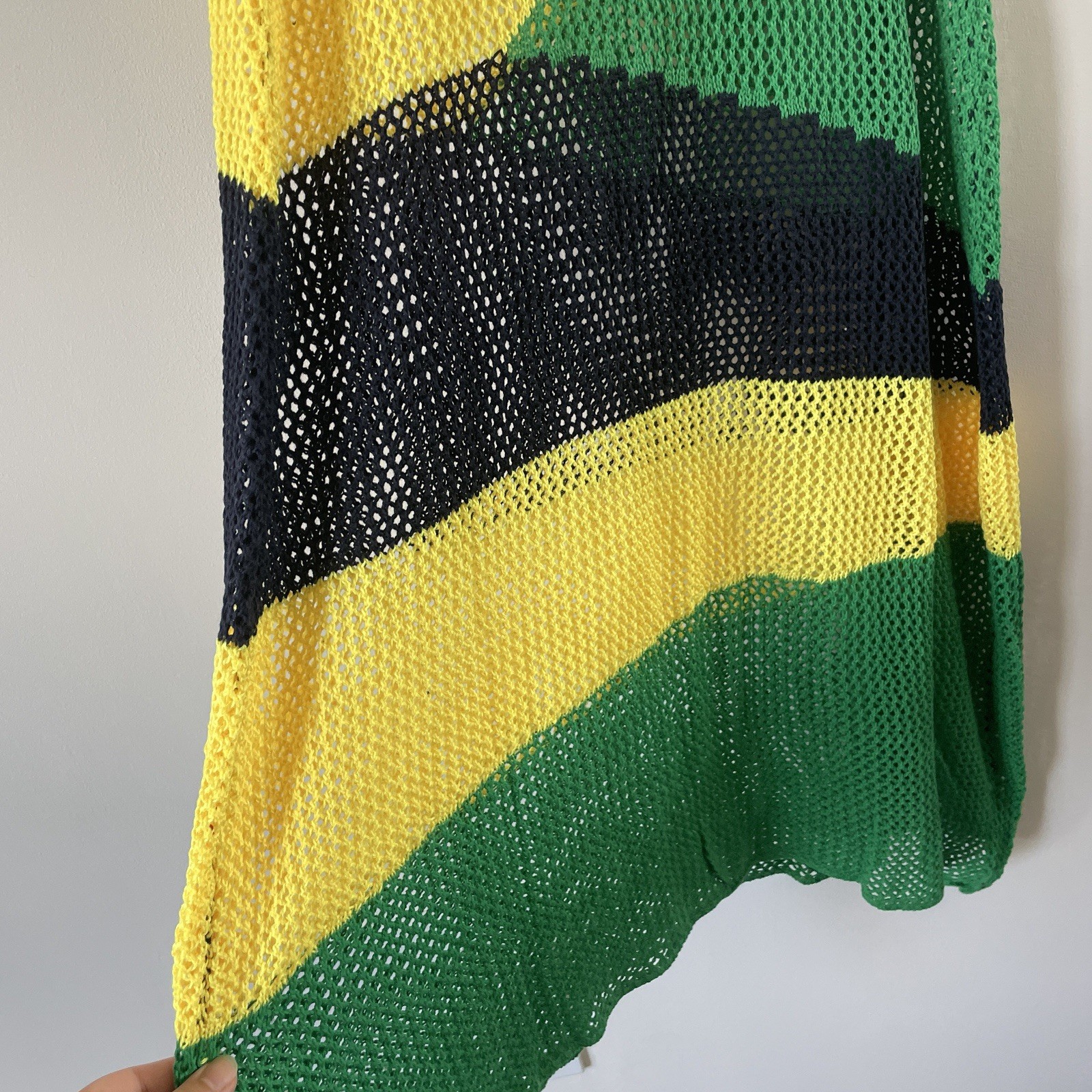 Vibrant Striped Crochet Mesh Beach Cover-Up - UK 12-14 (Labelled 1XL) image 7