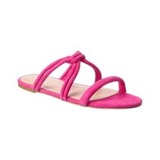 Stuart Weitzman Twist Knot Suede Sandal in Peonia 10