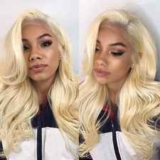 13x4 Lace Front Wig 613 Blonde Body Wave Human Hair Wig High Density Pre Plucked