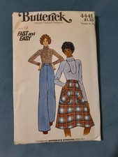 Butterick 4441 Misses Shirt Skirt and Pants Pattern size 12 B34" Vtg 70s FF