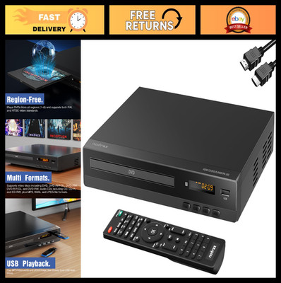 Region-Free HDMI DVD Player - 1080p Upscaling, USB Port, Multi-Format Playback,