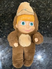 Masha and the Bear Plush Doll Bear Costume Vinyl Face Literary Doll 10