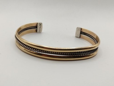Tahe Navajo Native American Sterling Silver & Gold Cuff Bracelet