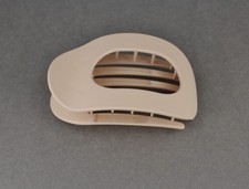 pale peach hair clip claw clamp 3.75" long matte flat oval hair clip grip teeth