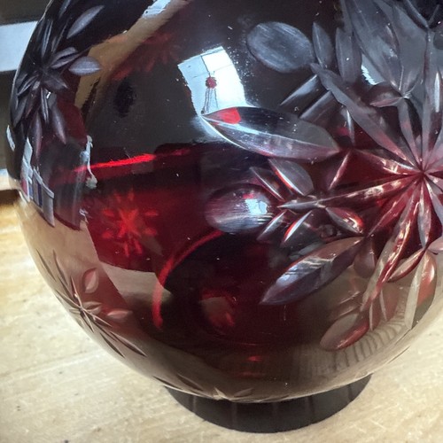Vintage Bohemian Cranberry Schliff auf Klarglas Lichterkette - Bild 2 von 7