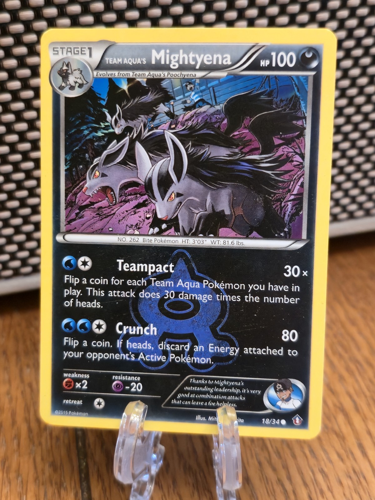 Team Aqua's Mightyena 18/34 Double Crisis Regular