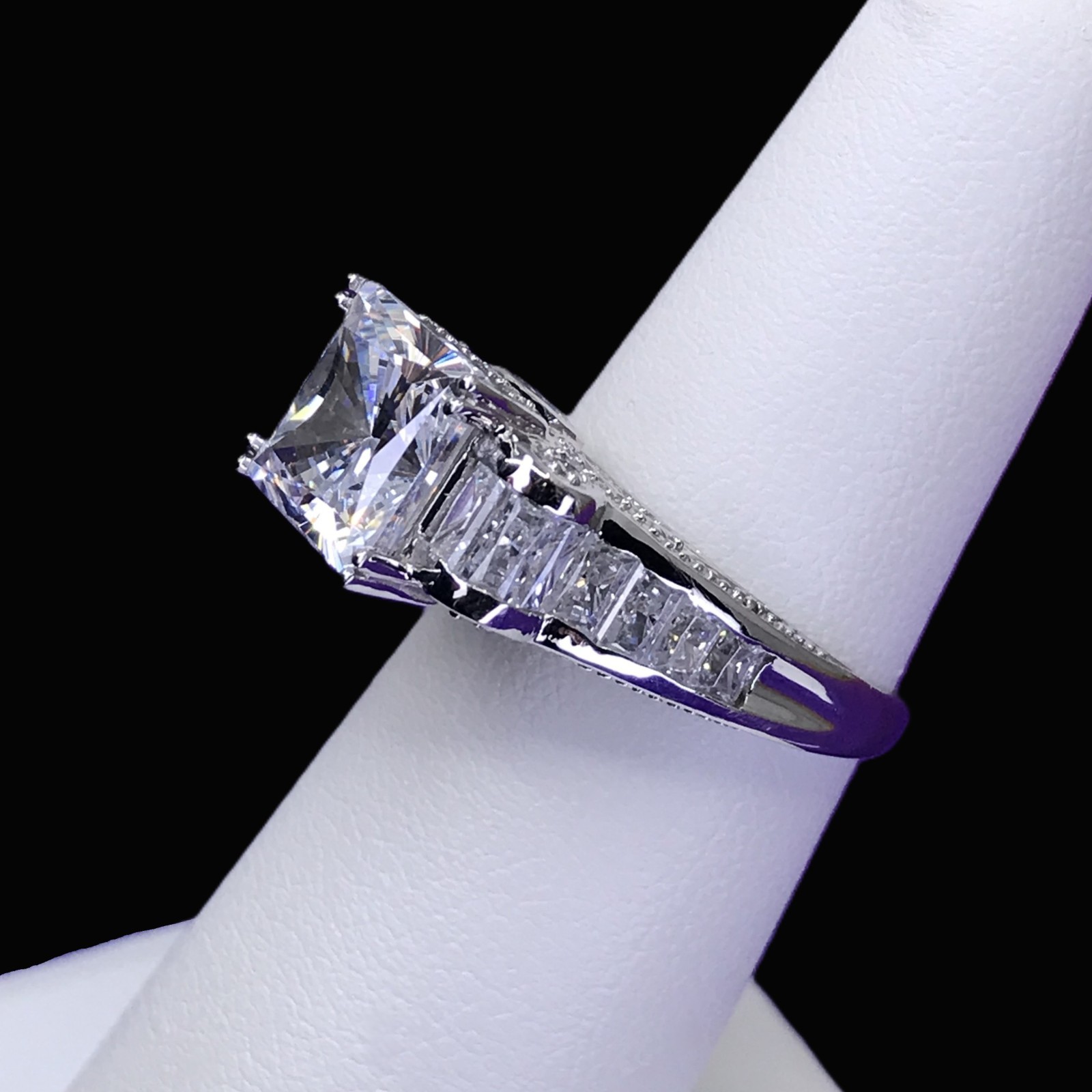 14K Solid Gold Engagement Style CZ Ring Designer … - image 6