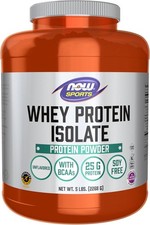 NOW Foods Sports Nutrition, Whey Protein Isolate, 25 g With BCAAs, Unflavored 