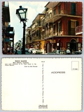 Postal vintage de balcones de encaje de la calle San Pedro de Nueva Orleans del barrio francés de los años 60