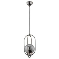 HäNgelampe Glas Schwarz Chrom Rauchglas Modern E14 L:18.5 Cm Pendelleuchte KüChe