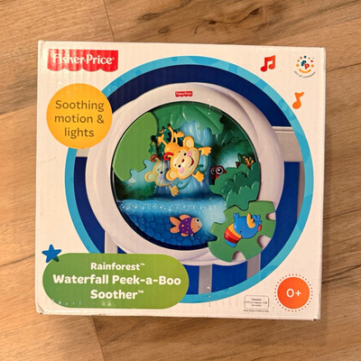 Fisher-Price Rainforest Waterfall Peek-a-Boo Soother Crib Toy Motion Lights 0+