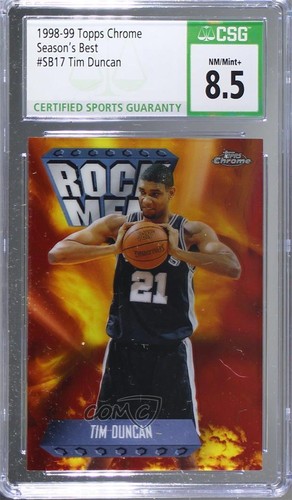 1998-99 Topps Chrome Season's Best Rock Men Tim Duncan #SB17 CSG 8.5 HOF 06ab - Picture 1 of 3