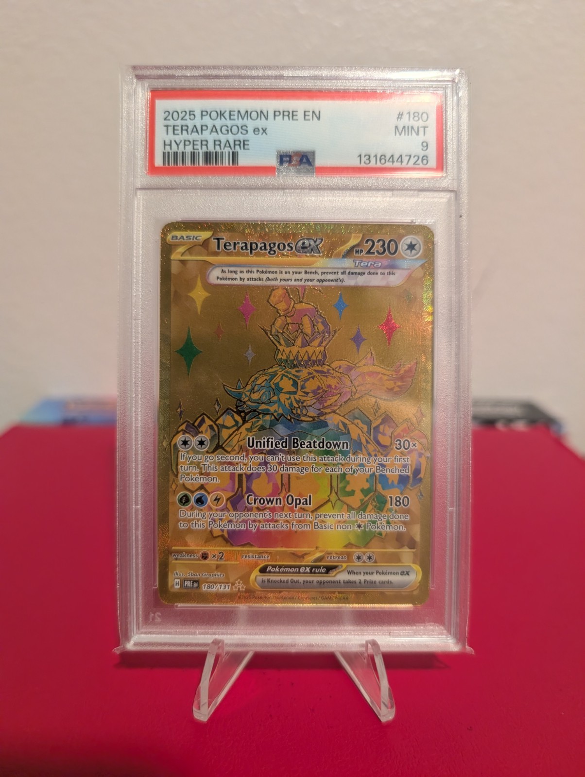 Terapagos ex 180/131 Sv: Prismatic Evolutions Holo PSA 9 Mint